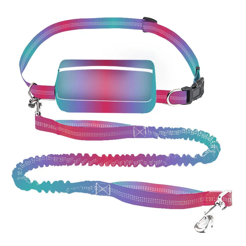 Multifunctional Sports Waist Bag Extended and Thickened Leash Retractable Reflective RunDog Collar Harness Leash For Dog Walking