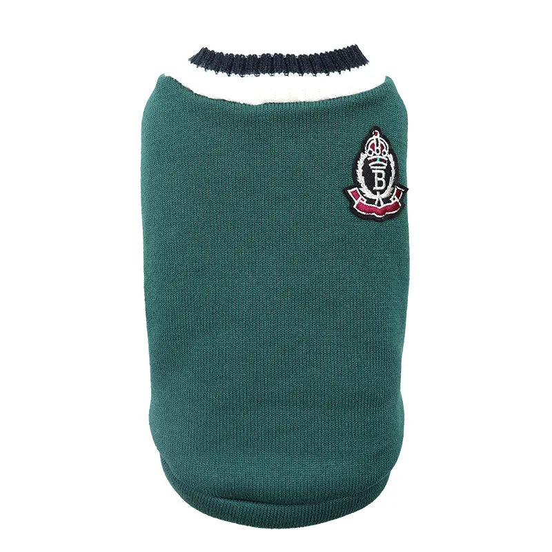 Pet Cat Solid Costume Autumn Winter Christmas Sweater College Style Dog Clothes Kitten Puppy Vest Clothes Kitty Jacket Outfits