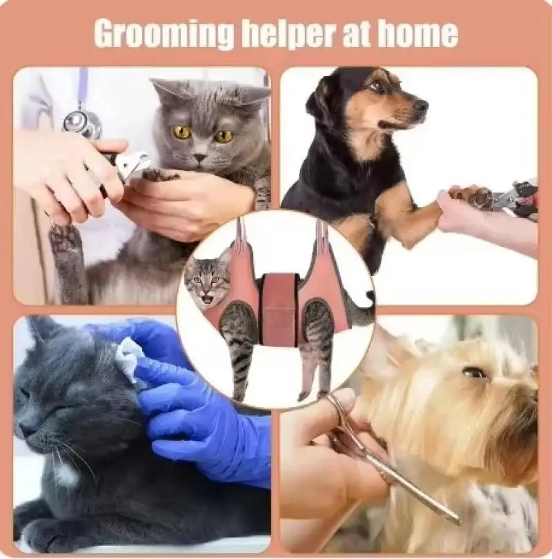 Dog Cat Grooming Hammock Fixed Bath Bag for Nail Cutting Anti Scratch Cat Trimming Restraint Bag Cat Beauty Hanging Pet Supplies