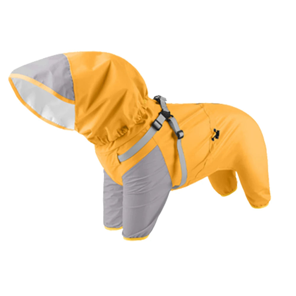 Detachable Dog Raincoat with Harness Waterproof Pet Rain Coats for Small Medium Dogs Greyhound Shepherd Beagle mascotas Overalls