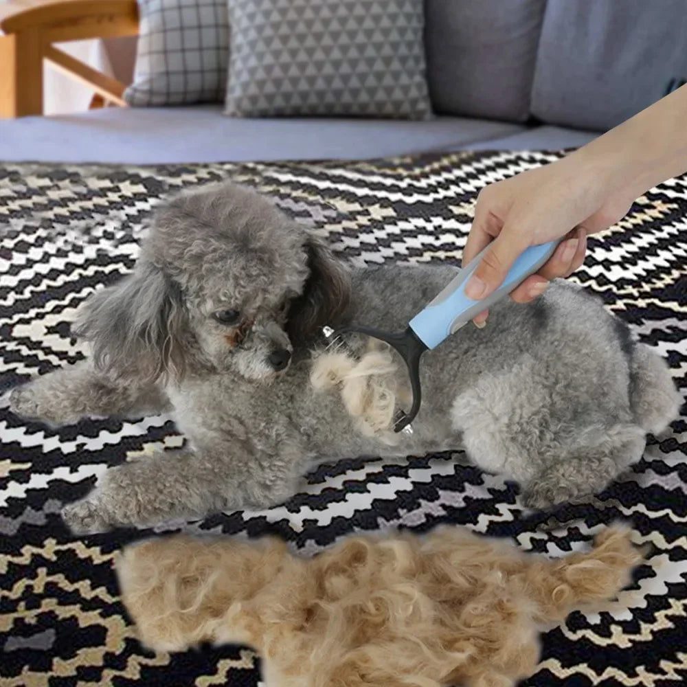 Pet Fur Knot Cutter Brush 2 Sided Comb Dog Cat Grooming Hair Remove Tools Puppy Hair Shedding Trimmer Clean Deshedding Brushes