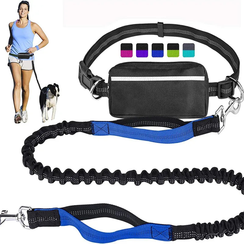 Multifunctional Sports Waist Bag Extended and Thickened Leash Retractable Reflective RunDog Collar Harness Leash For Dog Walking