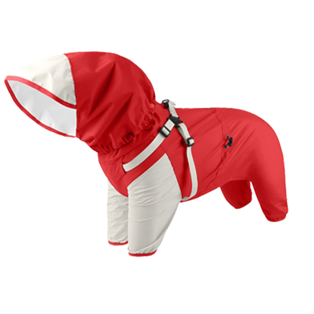 Detachable Dog Raincoat with Harness Waterproof Pet Rain Coats for Small Medium Dogs Greyhound Shepherd Beagle mascotas Overalls