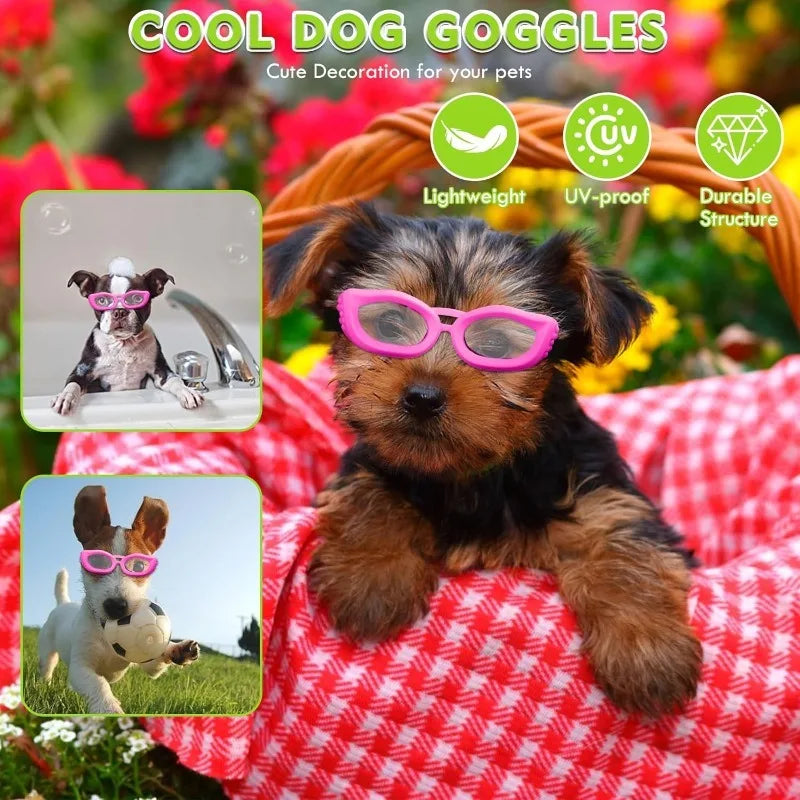 LETVIA Small Dog Goggles Uv-resistant Windproof Dog Sunglasses with Adjustable Strap Outdoor Travel Motorcycle Pet Sunglasses