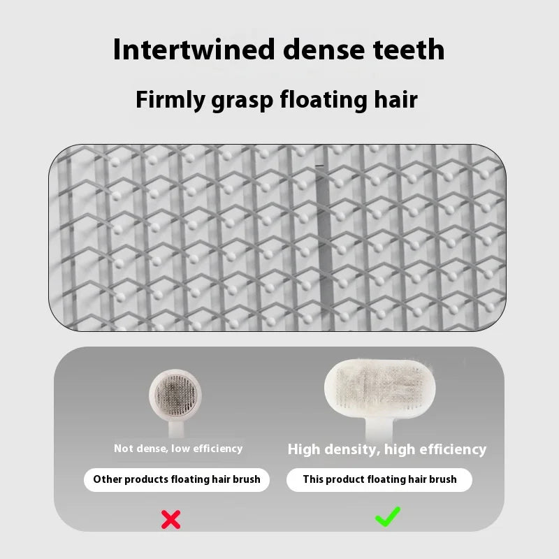 Professional Stainless Steel Pet Grooming Brush 2 in 1 Deshedding and Massage Tool for Cats and Dogs with Comfort Grip