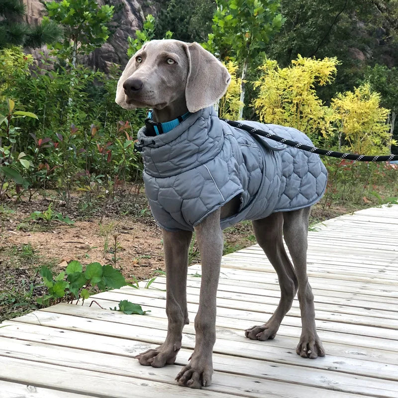 Warm Turtleneck Dog Clothes Winter Thick Reflective Snowsuit Coat Pet Jacket for Large Breed Whippet Greyhound Parka Clothing