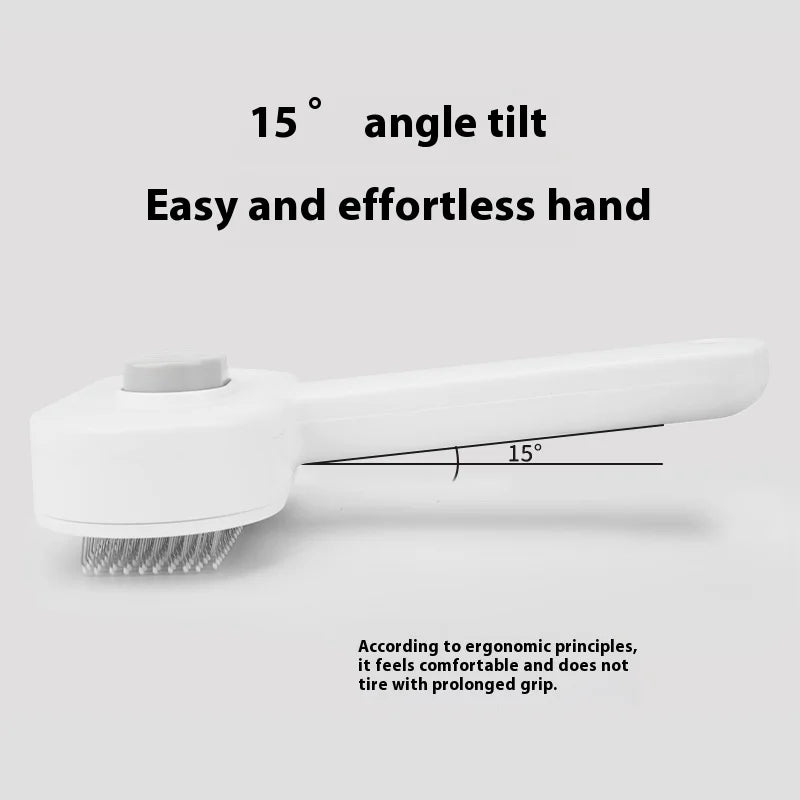 Professional Stainless Steel Pet Grooming Brush 2 in 1 Deshedding and Massage Tool for Cats and Dogs with Comfort Grip