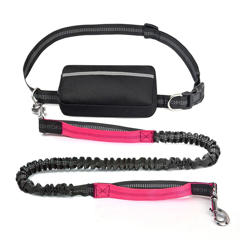 Multifunctional Sports Waist Bag Extended and Thickened Leash Retractable Reflective RunDog Collar Harness Leash For Dog Walking