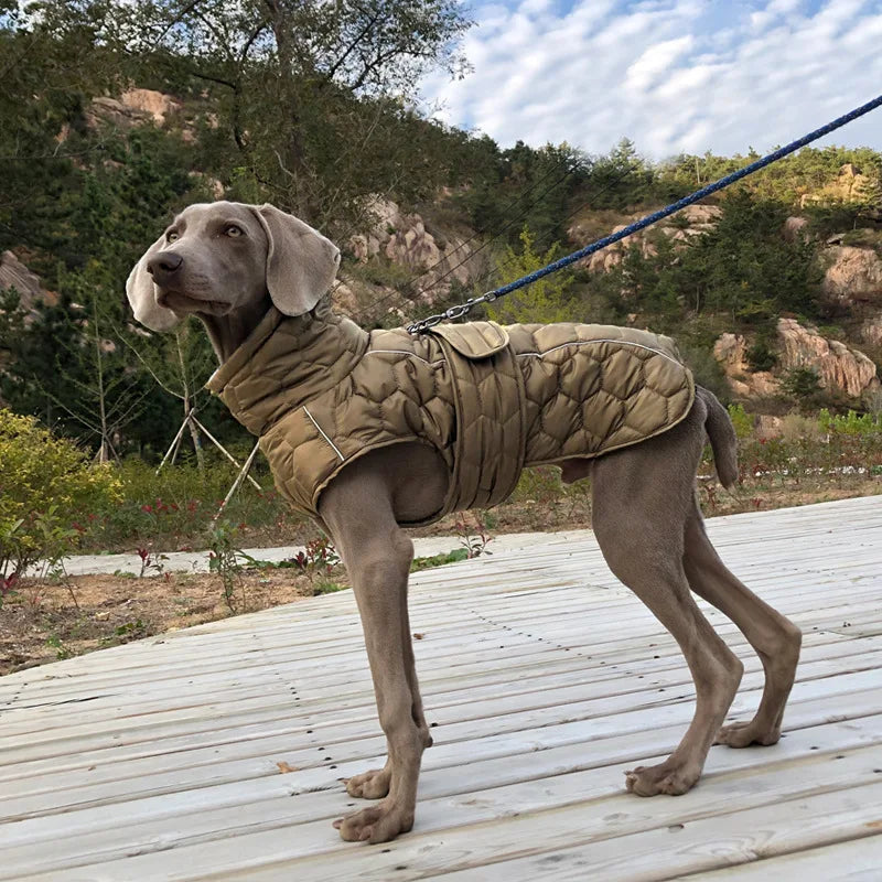 Warm Turtleneck Dog Clothes Winter Thick Reflective Snowsuit Coat Pet Jacket for Large Breed Whippet Greyhound Parka Clothing