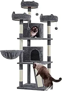 Yaheetech Cat Tree Cat Tower, Multilevel Cat Condo with Sisal Scratching Post as Indoor Cats Play House, Beige