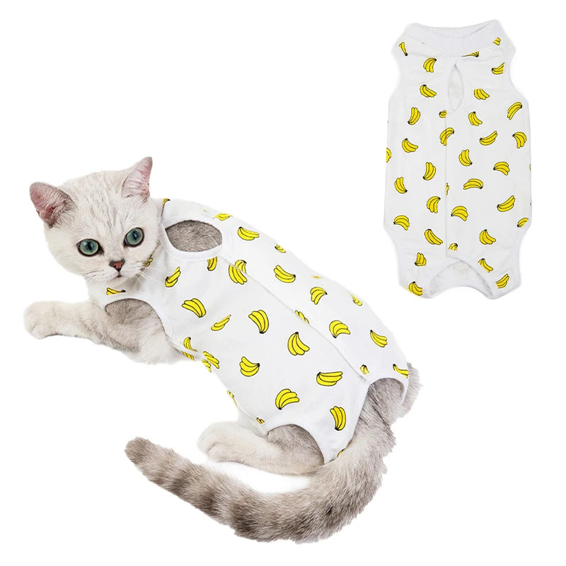 Cat Surgery Recovery Suit for Anti-licking Wounds or Skin Diseases Breathable Cat Neutering Clothing Puppy Kitten Care Clothes