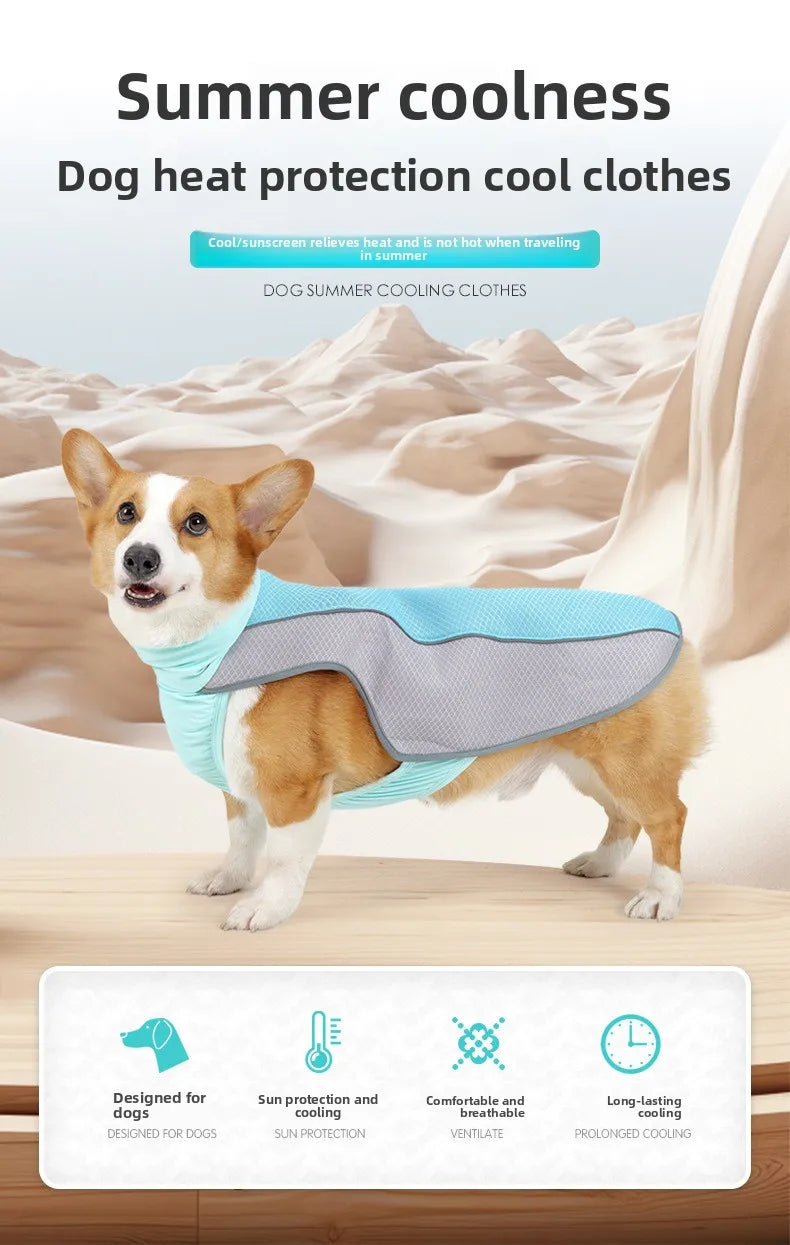 Cooling Vest for Large Dogs - Summer Ice Silk Dog Clothes, Breathable Pet Cooling Jacket