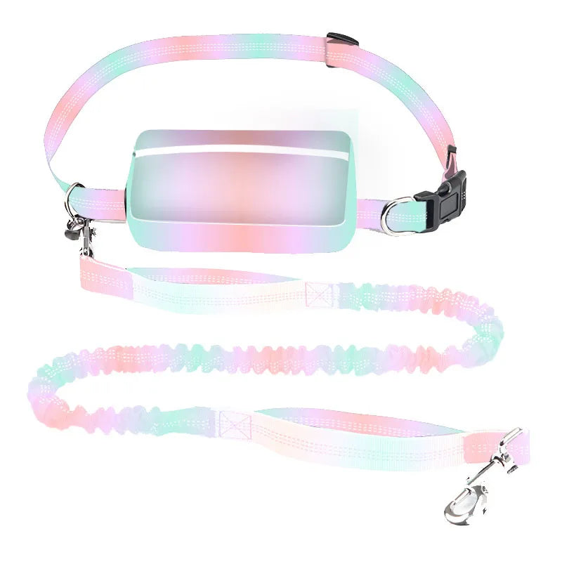 Multifunctional Sports Waist Bag Extended and Thickened Leash Retractable Reflective RunDog Collar Harness Leash For Dog Walking