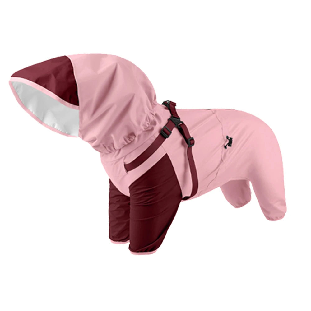 Detachable Dog Raincoat with Harness Waterproof Pet Rain Coats for Small Medium Dogs Greyhound Shepherd Beagle mascotas Overalls