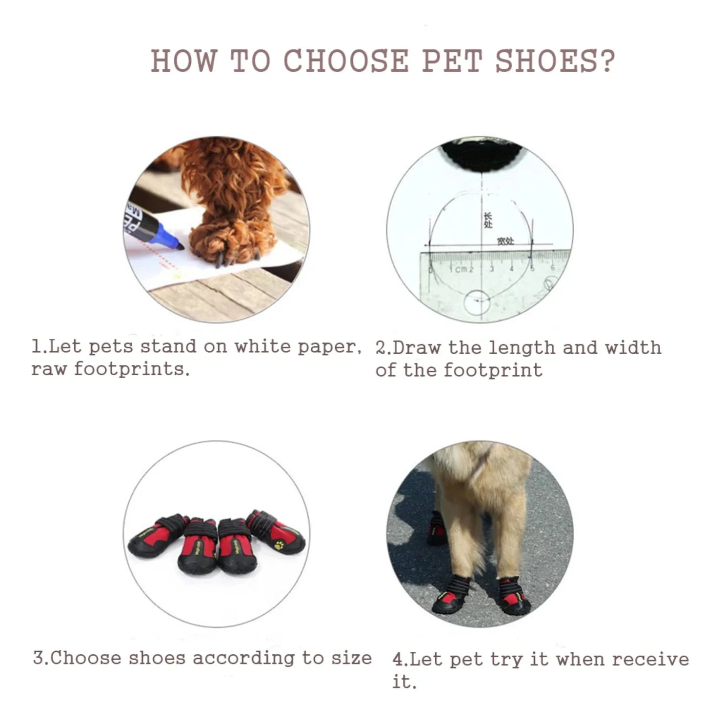 Pet Dog Shoes Boots Feet Paw Protector Waterproof Reflective Outdoor Anti-slip Snow Rain | Small Medium Large Dog Training Gear
