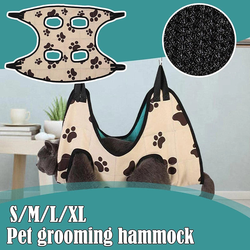 Dog Cat Grooming Hammock Fixed Bath Bag For Nail Cutting Anti Scratch Cat Trimming Restraint Bag Cat Beauty Hanging Pet Supplies