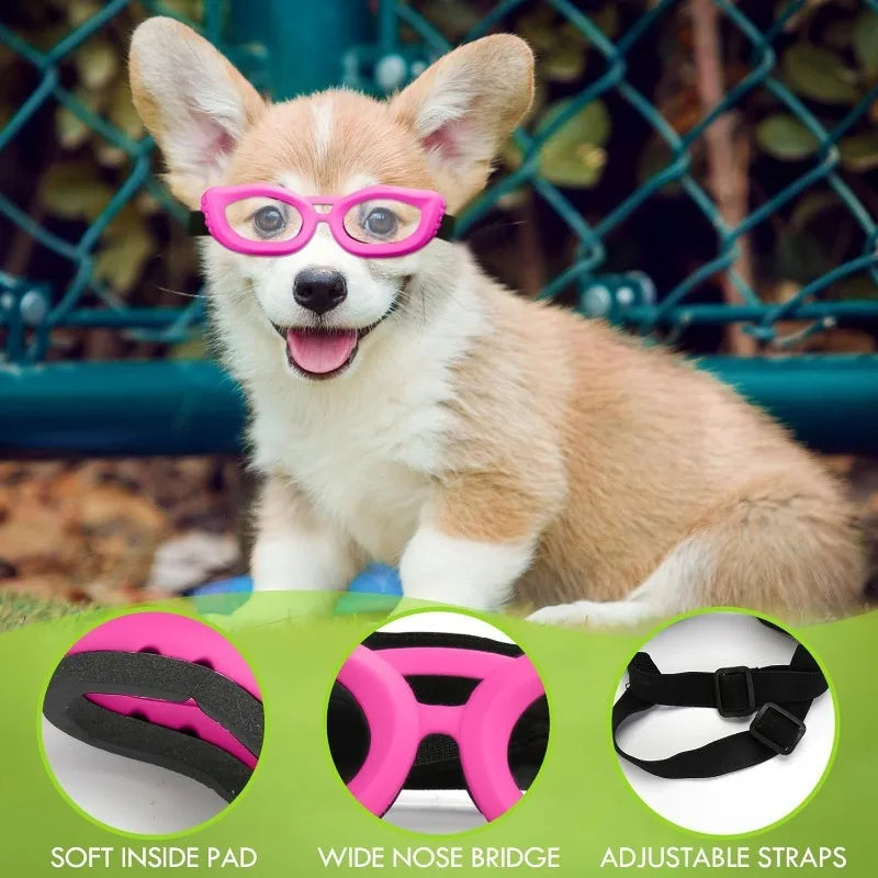 LETVIA Small Dog Goggles Uv-resistant Windproof Dog Sunglasses with Adjustable Strap Outdoor Travel Motorcycle Pet Sunglasses