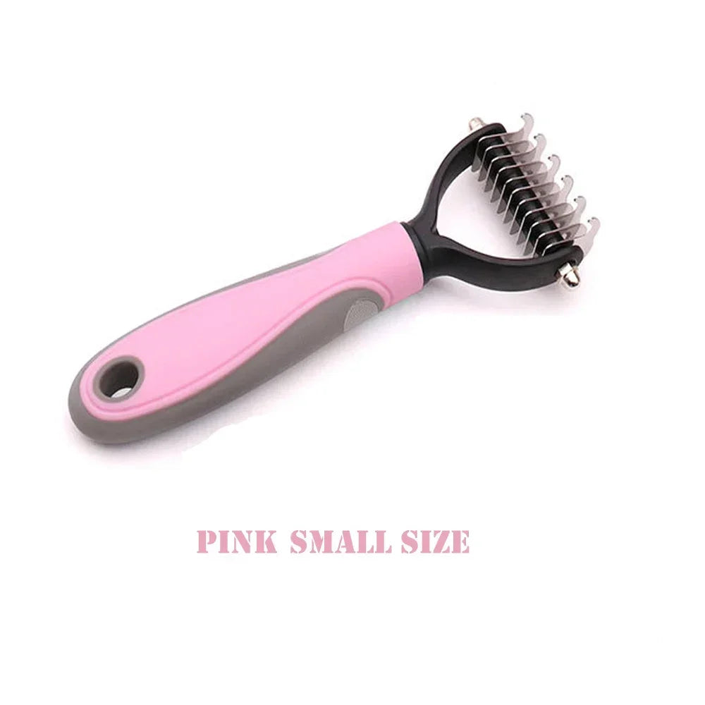 Pet Fur Knot Cutter Brush 2 Sided Comb Dog Cat Grooming Hair Remove Tools Puppy Hair Shedding Trimmer Clean Deshedding Brushes