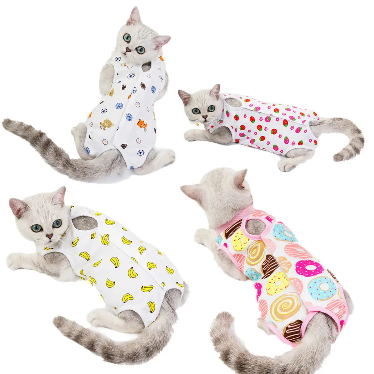 Cat Surgery Recovery Suit for Anti-licking Wounds or Skin Diseases Breathable Cat Neutering Clothing Puppy Kitten Care Clothes
