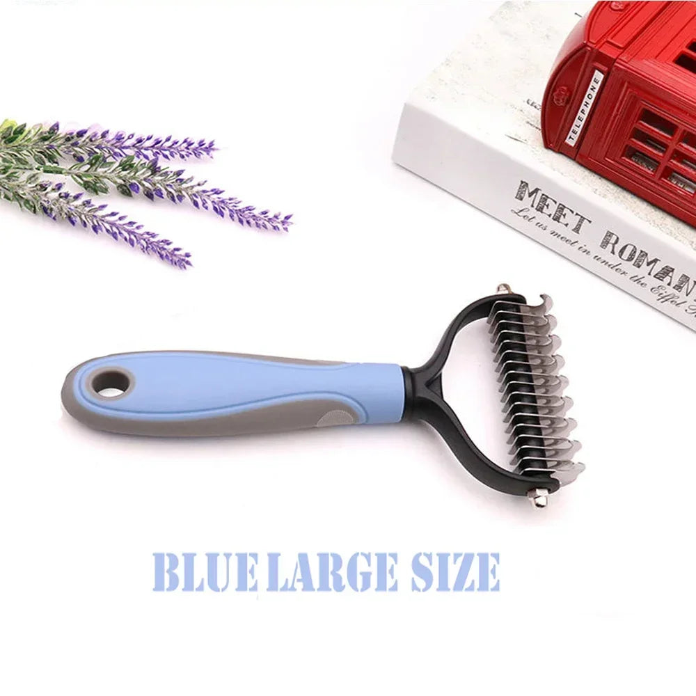 Pet Fur Knot Cutter Brush 2 Sided Comb Dog Cat Grooming Hair Remove Tools Puppy Hair Shedding Trimmer Clean Deshedding Brushes
