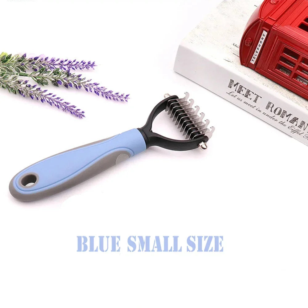 Pet Fur Knot Cutter Brush 2 Sided Comb Dog Cat Grooming Hair Remove Tools Puppy Hair Shedding Trimmer Clean Deshedding Brushes