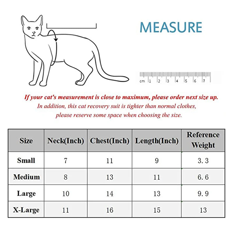 Cat Surgery Recovery Suit for Anti-licking Wounds or Skin Diseases Breathable Cat Neutering Clothing Puppy Kitten Care Clothes