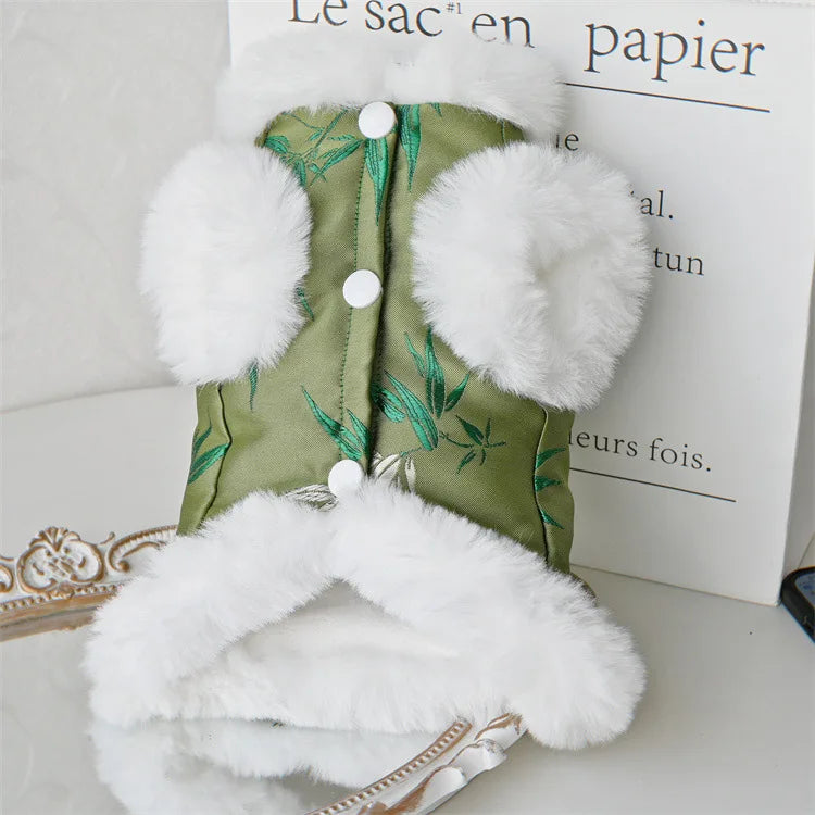 Chinese Style Dog Coats Jackets Tang Clothes Winter Puppy Dog Clothes Teddy Bichon Pet Cats for New Year's Autumn and Winter