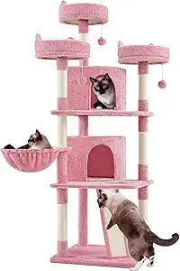 Yaheetech Cat Tree Cat Tower, Multilevel Cat Condo with Sisal Scratching Post as Indoor Cats Play House, Beige