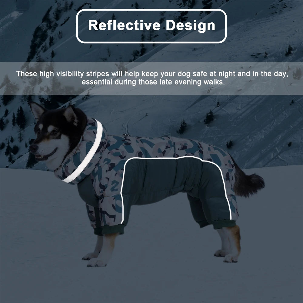 Winter Overalls clothes for dogs Waterproof Large dogs jumpsuit camouflage Thicken Small Medium Pets Clothing Sweatshirt