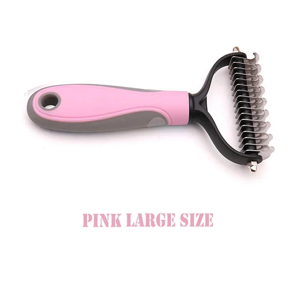 Pet Fur Knot Cutter Brush 2 Sided Comb Dog Cat Grooming Hair Remove Tools Puppy Hair Shedding Trimmer Clean Deshedding Brushes