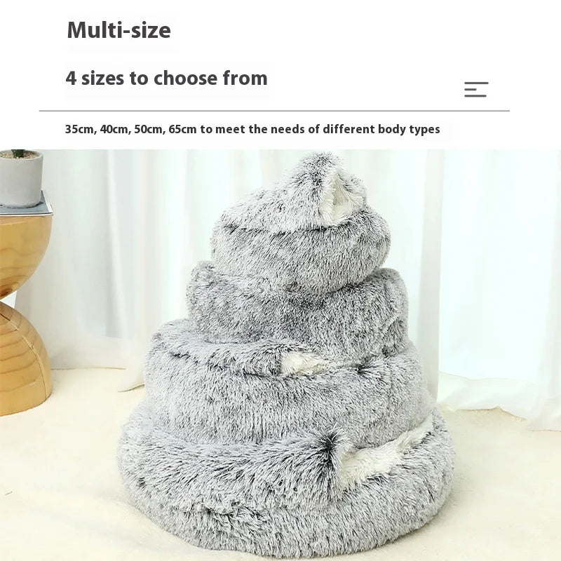 Cat and dog pet supplies, detachable cat and dog beds, semi enclosed winter warm, soft and comfortable dog beds