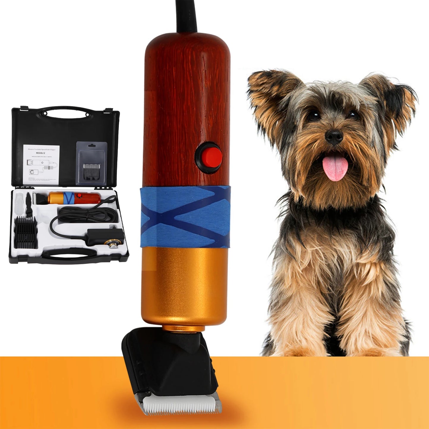 220V 36W Corded Electric Pet clippers 1000-6600rpm Speed Range for Shave Long-Haired of Cats and Dogs Nylon Steel Ceramics Blade