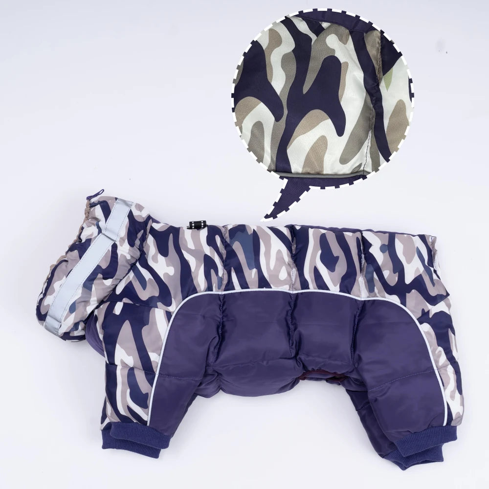 Winter Overalls clothes for dogs Waterproof Large dogs jumpsuit camouflage Thicken Small Medium Pets Clothing Sweatshirt