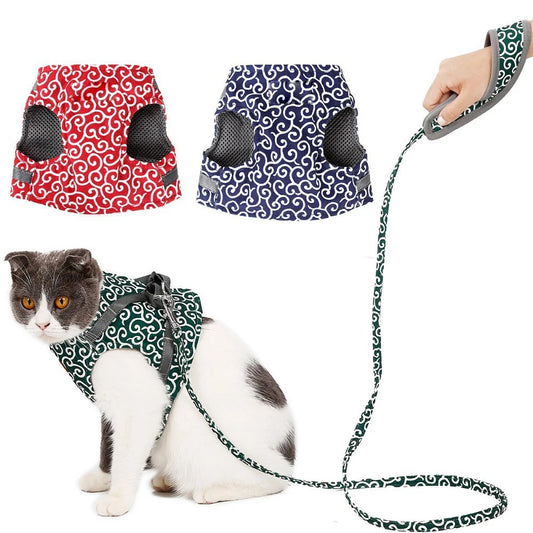 Japanese Style Anti-break-free Cat Harness and Leash Set Kitten Accessories Arnes Gato Cats Supplies Puppy Harness Для Кошек