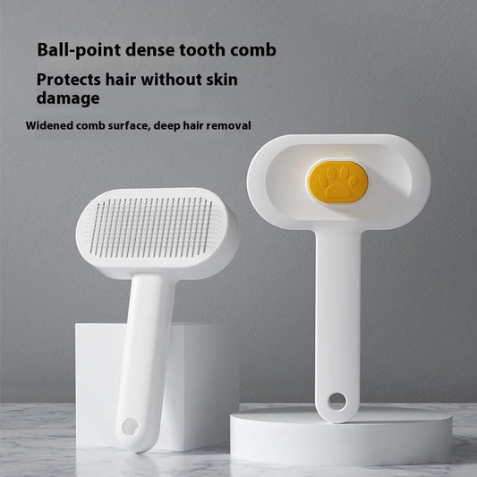 Professional Stainless Steel Pet Grooming Brush 2 in 1 Deshedding and Massage Tool for Cats and Dogs with Comfort Grip