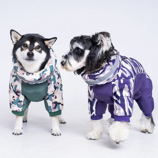 Winter Overalls clothes for dogs Waterproof Large dogs jumpsuit camouflage Thicken Small Medium Pets Clothing Sweatshirt