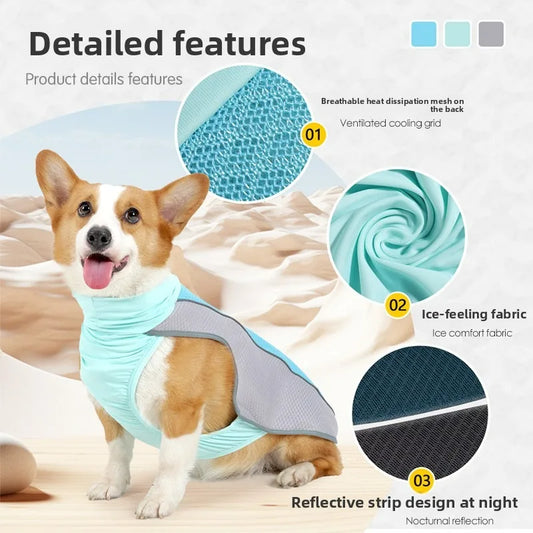 Cooling Vest for Large Dogs - Summer Ice Silk Dog Clothes, Breathable Pet Cooling Jacket
