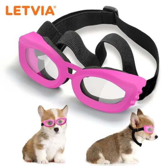 LETVIA Small Dog Goggles Uv-resistant Windproof Dog Sunglasses with Adjustable Strap Outdoor Travel Motorcycle Pet Sunglasses